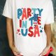 Celebrate Patriotism American Flag Bolt Graphic Tee