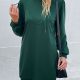 Drawstring Puff Sleeve Hooded Dress