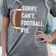 Graphic Gray American Football Print Casual Tee