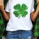 Lucky Clover Sequin Embellished Graphic St Patrick's Day T-Shirt